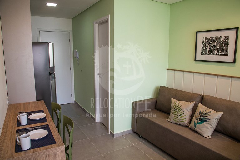 Incrível flat de 01 quarto com varanda - 103 - Villa del Por
