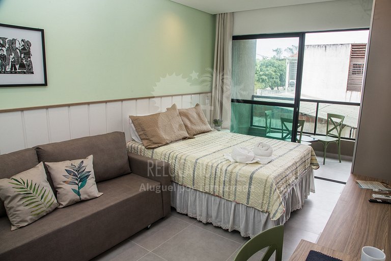 Incrível flat de 01 quarto com varanda - 103 - Villa del Por