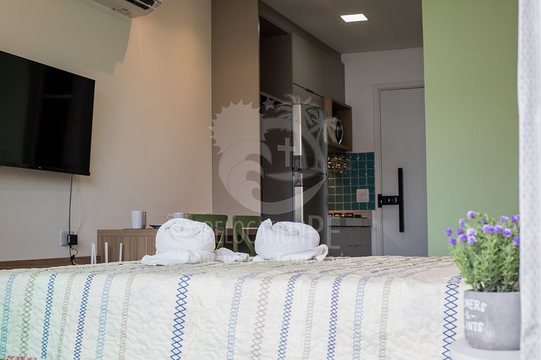Incrível flat de 01 quarto com varanda - 103 - Villa del Por