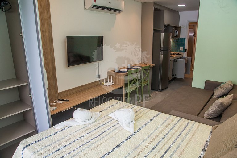 Incrível flat de 01 quarto com varanda - 103 - Villa del Por