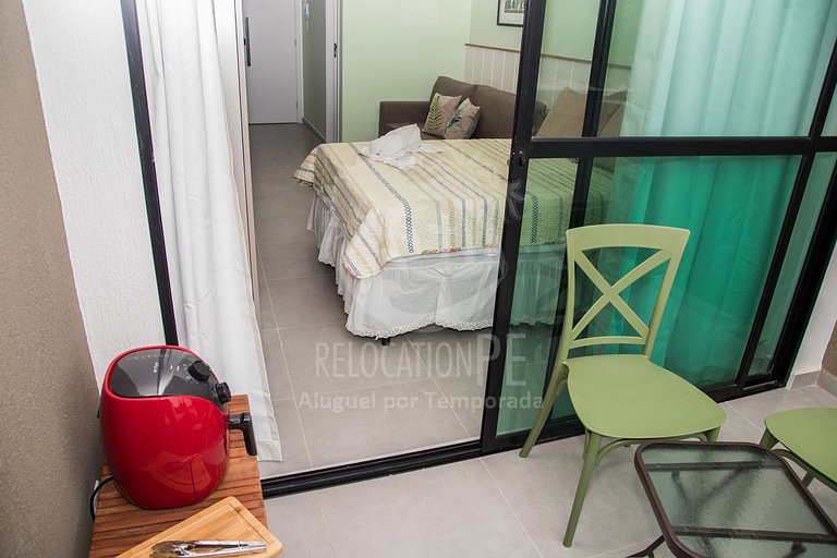 Villa del Porto 103 | Flat com Varanda em Porto de Galinhas