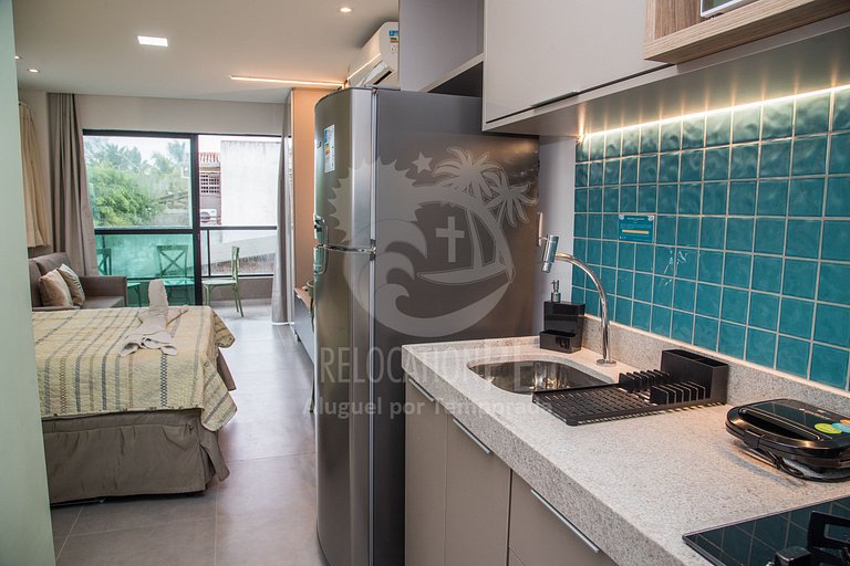 Fabuloso flat de 01 quarto com varanda - 101 - Villa del Por