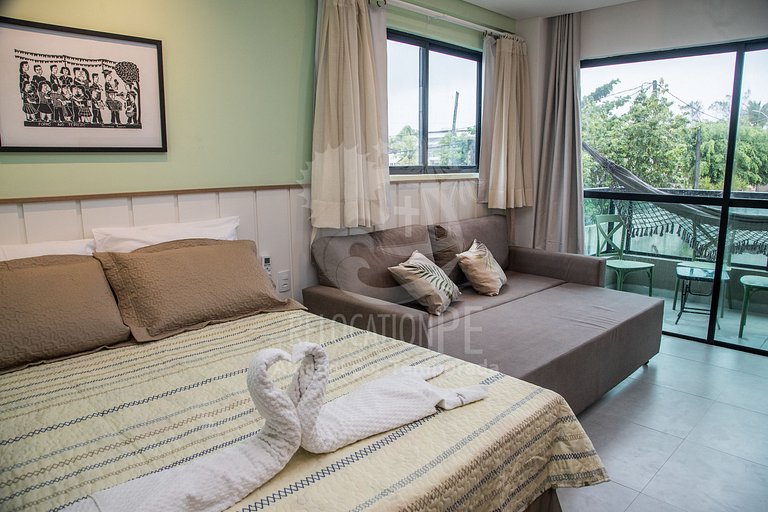 Villa del Porto 101 | Flat com Varanda em Porto de Galinhas