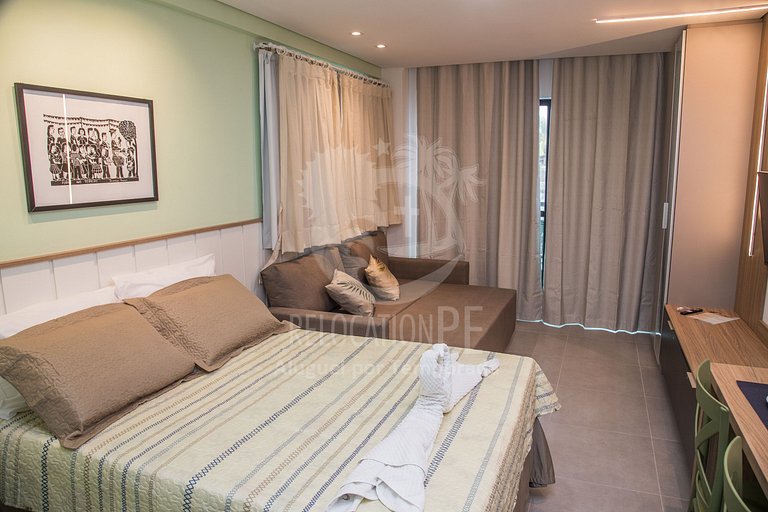 Fabuloso flat de 01 quarto com varanda - 101 - Villa del Por