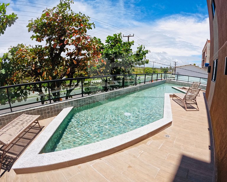 Villa del Porto 101 | Flat com Varanda em Porto de Galinhas