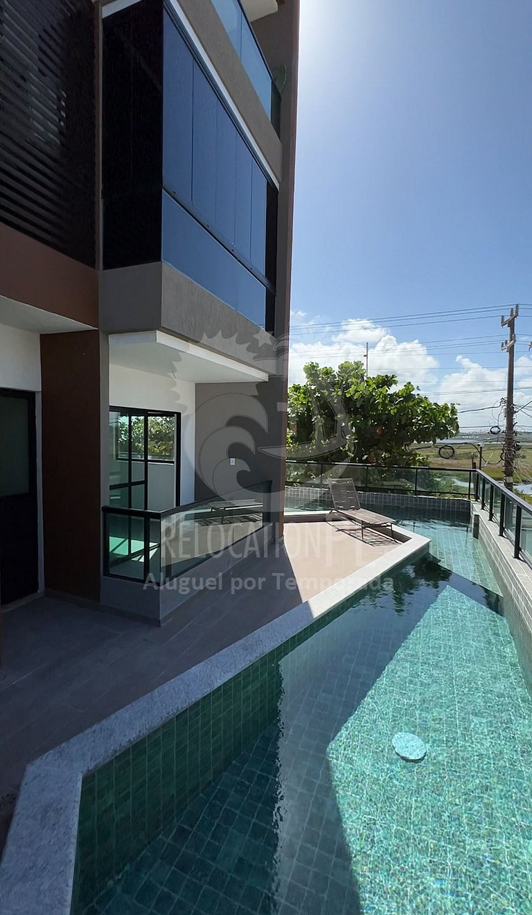 Villa del Porto 103 | Flat com Varanda em Porto de Galinhas