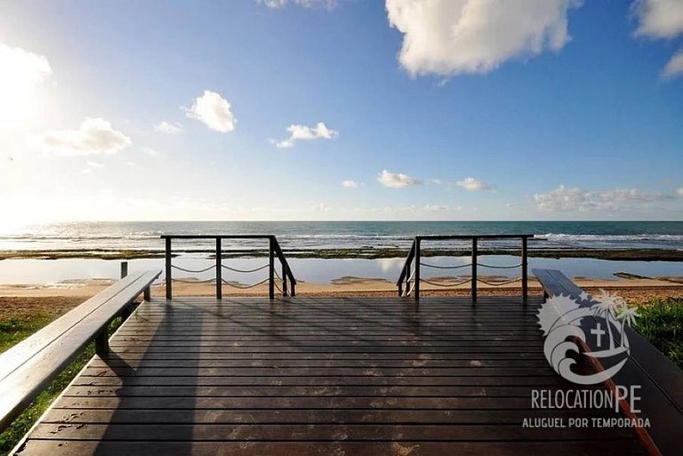 Marulhos Resort 207 Bloco Beira-mar | Flat Vista Mar em Muro