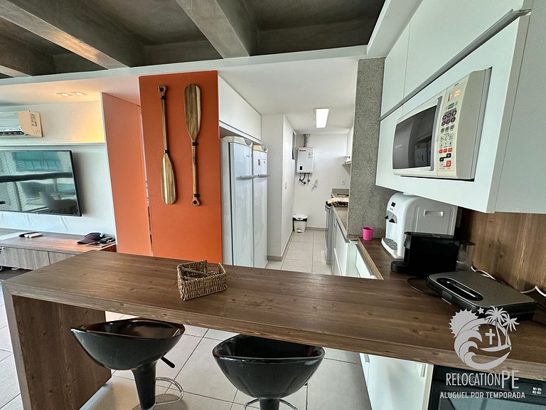 Ekoara Residence A405 | Apartamento Duplex Sky Pé na Areia e