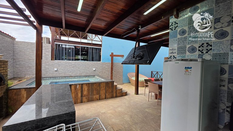 Village 3 | Casa com 4Q Hidromassagem em Carneiros