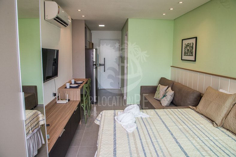 Flat 01 quarto com varanda - Villa del Porto (Flat Maracatu1